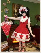 The Weird Strawberry Lady - Old School Lolita JSK, Hand-Studded Strawberry and Accessories - image 2