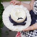 Gingham Strawberry Country Lolita Accessories - Necklace, Straw Hats & KC - Black Straw Hat