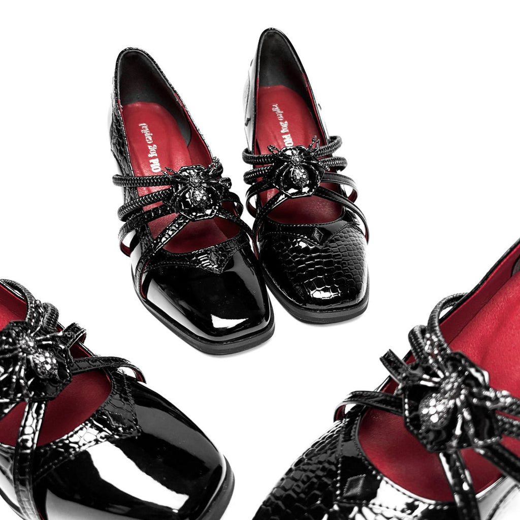 Spider Banquet - Croc Patent Gothic Lolita Heels - image 4