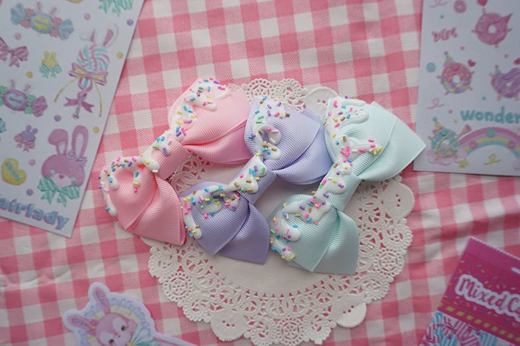 Handmade Sweet Lolita Cream Cake Bow Hair Clip - image 6