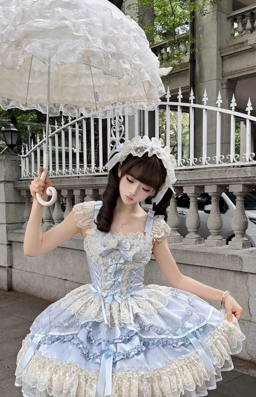 Dreamy Butterfly - Ballet-style Sweet Lolita JSK Dress With Large Bow Trailing - image 5