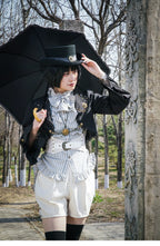 Gothic Lolita Black Cropped Cardigan Jacket - image 5
