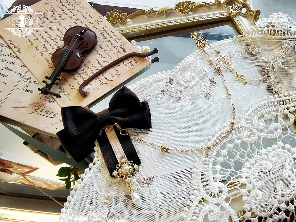 Golden Movement - Lolita Accessory Brooch Bow Tie KC - image 10