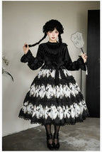 Dead Leaf Butterfly Gothic Lolita JSK and OP Dress Set - image 8