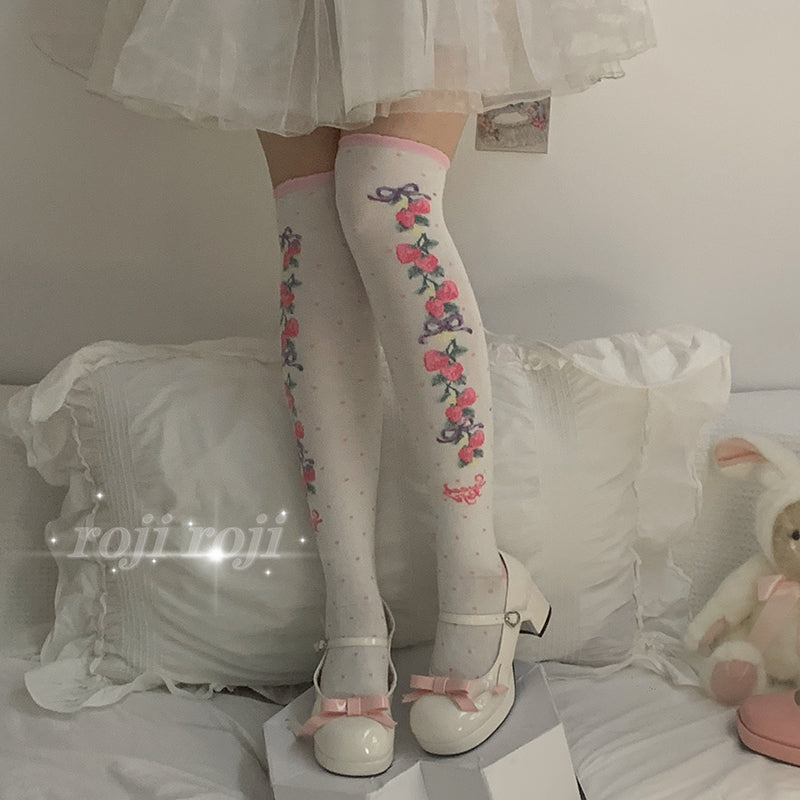 Autumn Sweet Lolita Cotton Thigh-high Socks - image 3
