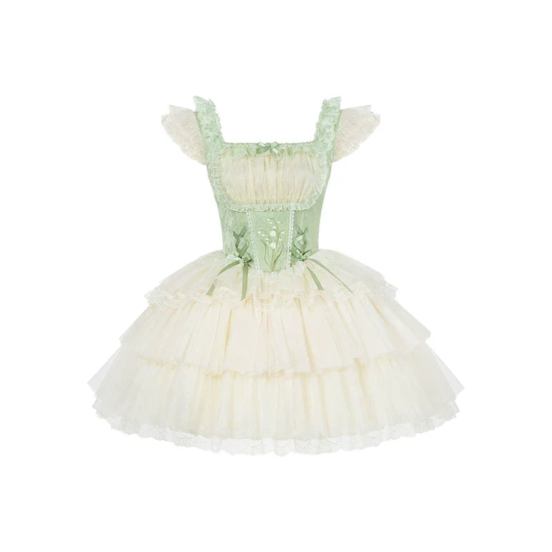 Lily of the Valley Whisper - Embroidered Classic Lolita Corset JSK Dress - image 26