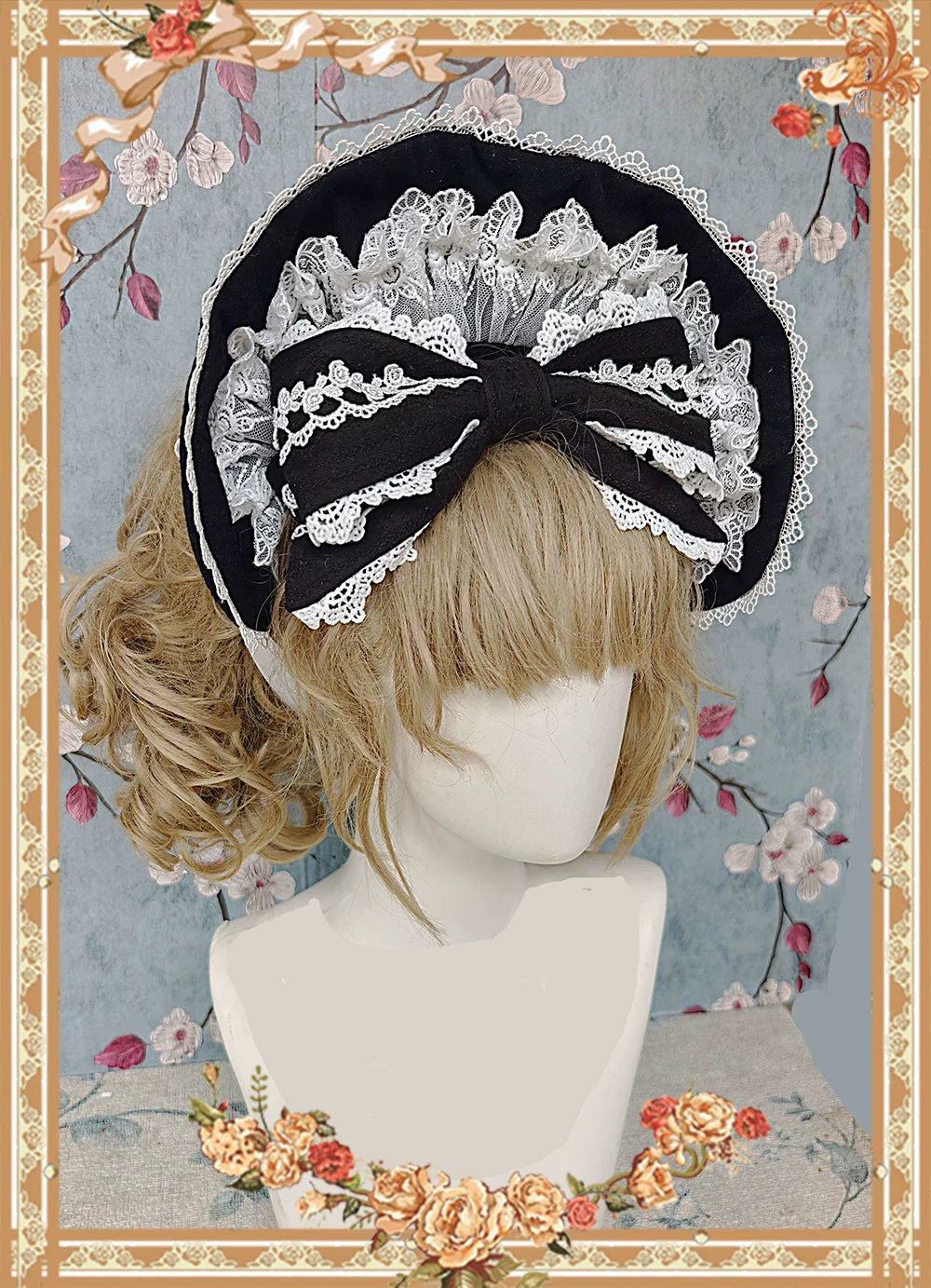 Mirror Doll - Old School Lolita Tiered Hem JSK with Polka Dot Lace and Accessories - image 32