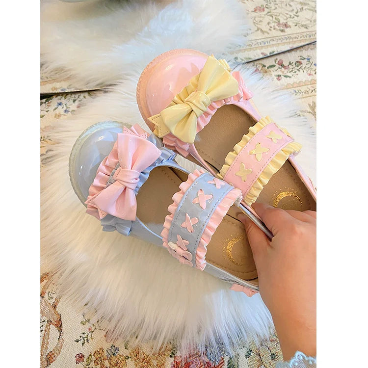 Cute Bow Candy-Colored Lolita Flat Shoes - image 17