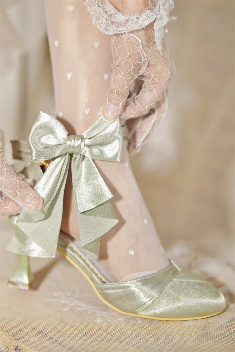 Coronation - Classic Lolita Wine Glass Heel Shoes with Detachable Bows - image 9