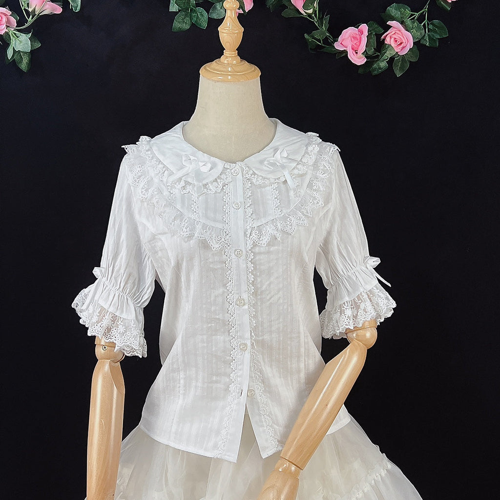 Summer Short Sleeve Cotton Lolita Blouse - image 12