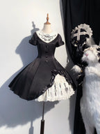 Silent Dinner - Gothic Cutlery Embroidery Lolita OP - image 1