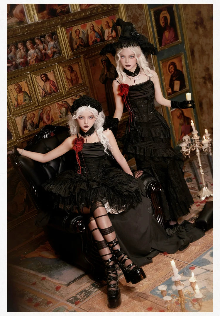 Twilight Witch-Inspired Black Gothic Lolita Skirt Set - image 11