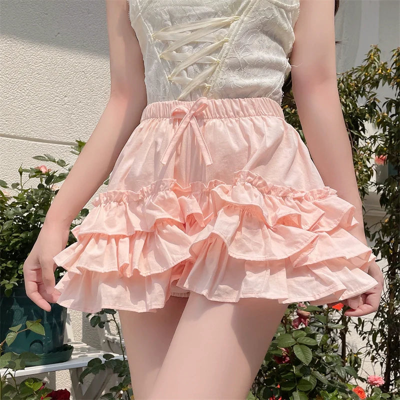 Daily Lolita Bloomers Anti-Exposure Pink Ruffle Safety Shorts - image 10