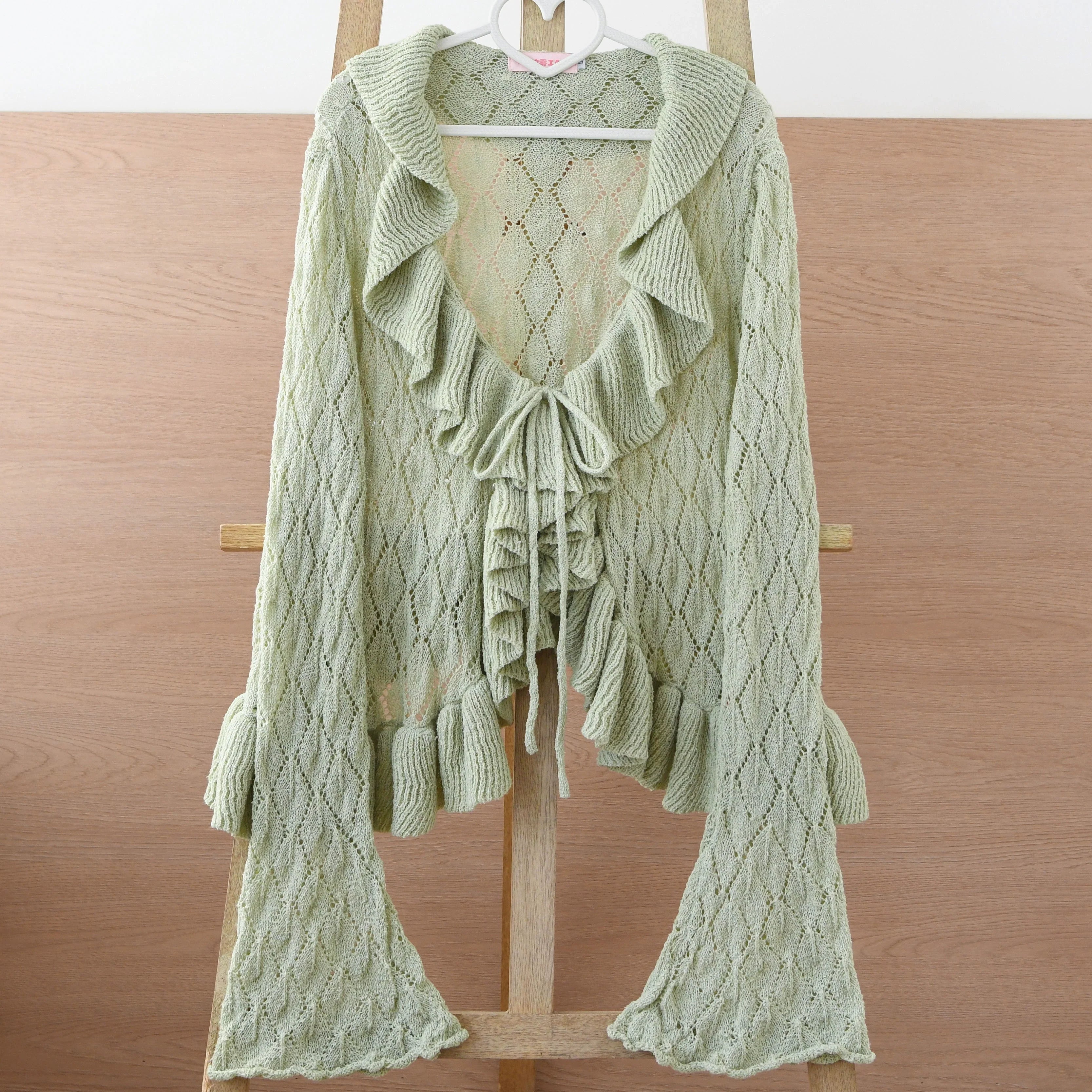 Sunset Bouquet - Elegant Lolita Cardigan, Flounce Hem - image 32