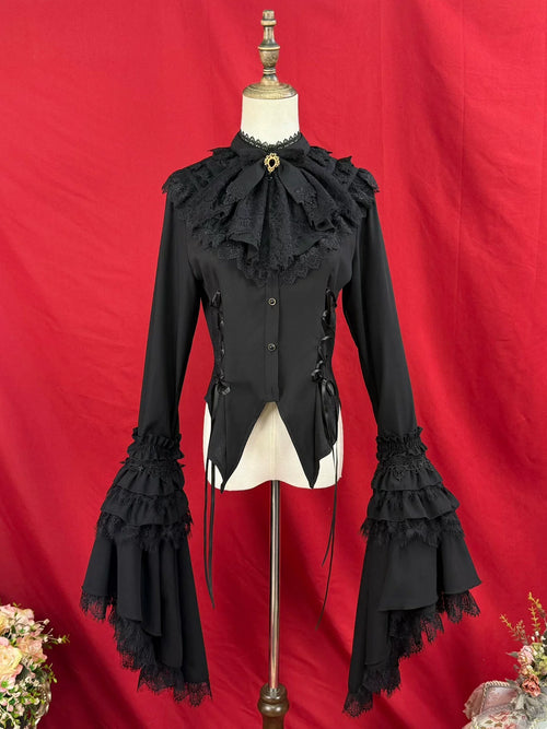 Broken Winged Bat - Gothic Lolita Shirt & SK Set, Bat-wing Shaped Hem - image 1
