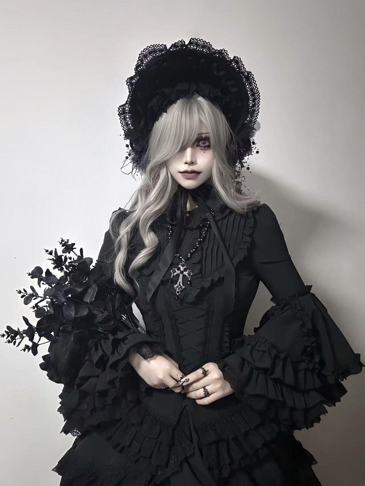 Immortal Bird Black Gothic Lolita Blouse SK Set - image 14