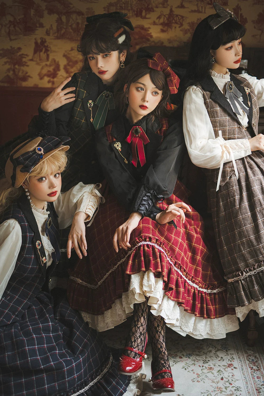 Rose - Elegant Lolita Fishbone Grid Skirt Customized - image 5