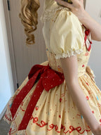 Showa Dessert Showcase - Kawaii Lolita JSK/Salopette Dress Suit, Pudding-Inspired - image 63