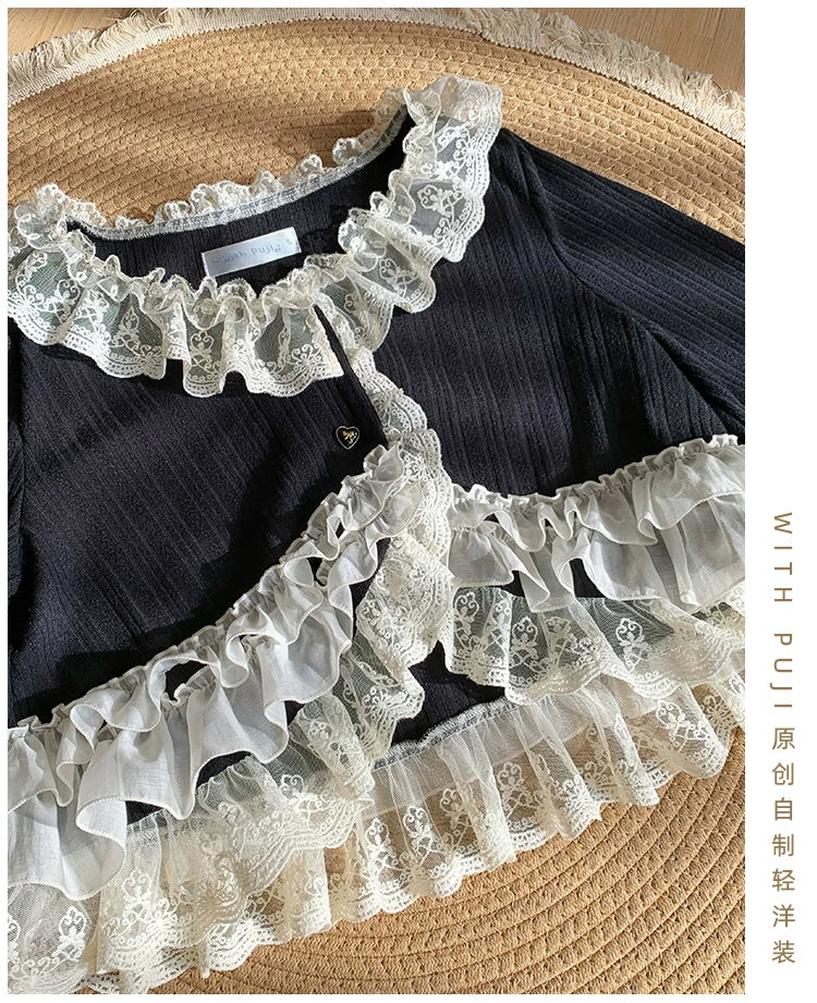 Bloom Period - Elegant Lolita Bolero, Layered Lace Ruffles - image 11