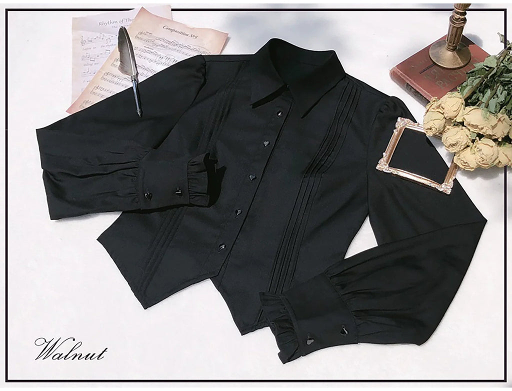 Madeleine - Classic Lolita JSK Suit Black Lolita Blouse and Coat - image 12