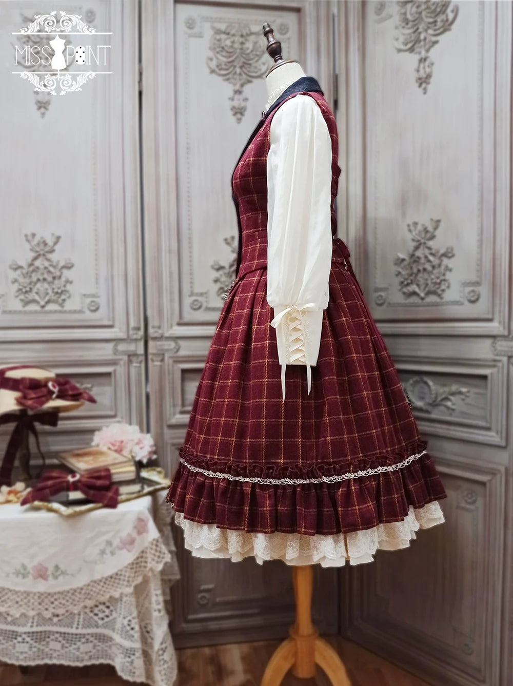Rose - Elegant Lolita Fishbone Grid Skirt Customized - image 68