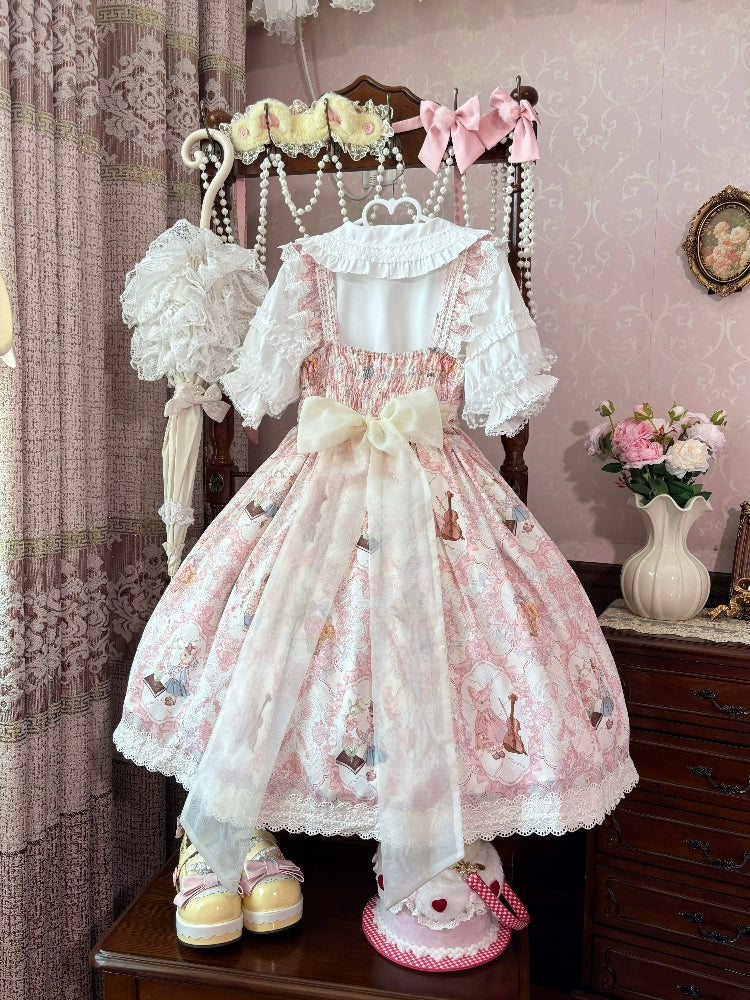 Candy Party - Printed Sweet Lolita JSK, Peter Pan Collar Shirt - image 8