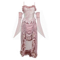 Sakura Nightmare - Pink Gothic Velvet Drawstring Dress - image 5