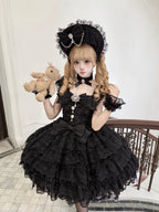 Snow Feather - Wedding Sweet Lolita JSK Dress, Multi-layered Lace Skirt - image 12