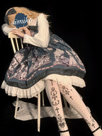 Elegant Lolita Gold Foil Printed Tights - image 14