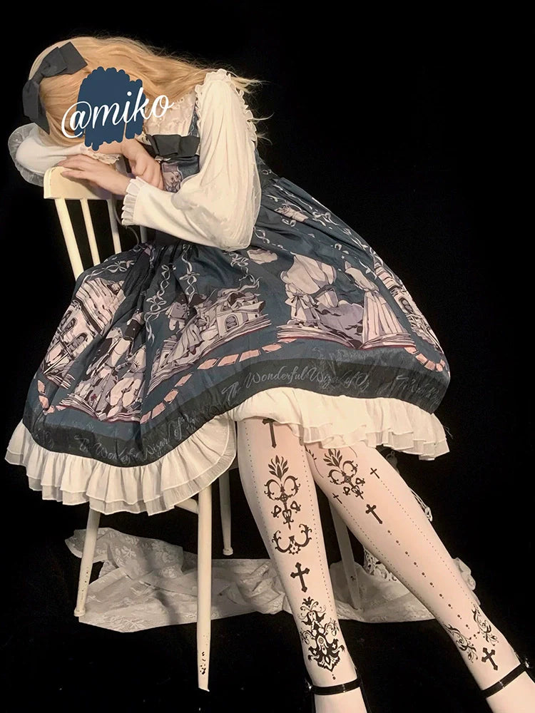 Elegant Lolita Gold Foil Printed Tights - image 14