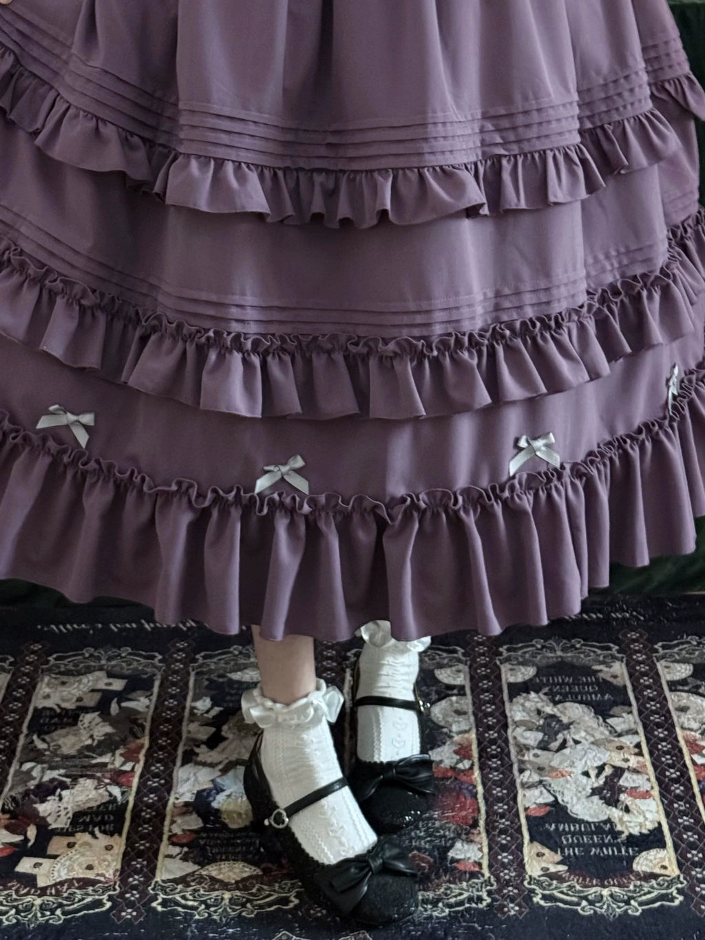 Verdant Name - High-waisted Classic Lolita Dress, Embroidered Bellflower - image 9