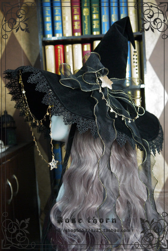 Twinkle Veil Lolita Halloween Witch Hat - image 17