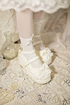 Milky Puff - Sweet Lolita Heels Shoes, Round Toe With Petite Wedge - image 23