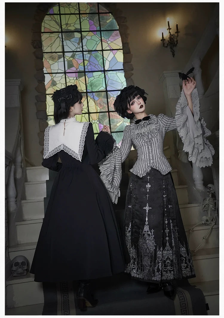 Raven's Night Song Oriental Gothic Lolita Dress Set - image 28