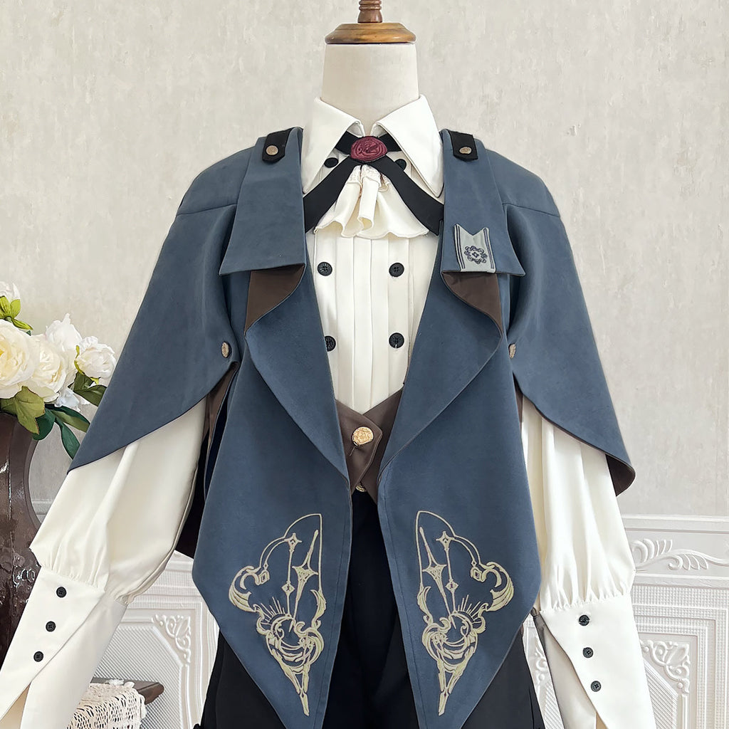 Narrative Poem - Ouji Lolita Shorts Suit with Shirt Cape and Vest - image 14