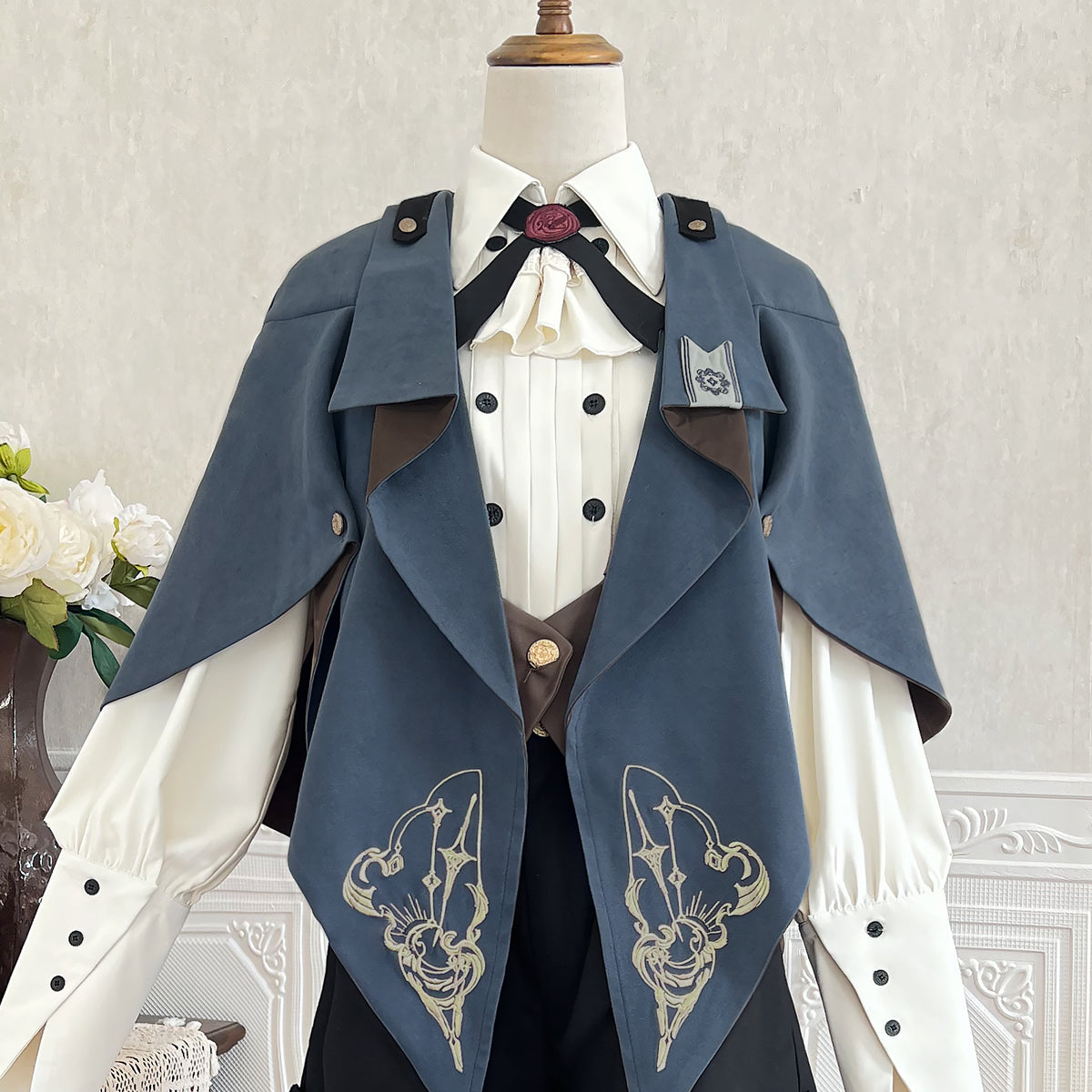 Narrative Poem - Ouji Lolita Shorts Suit with Shirt Cape and Vest - image 14