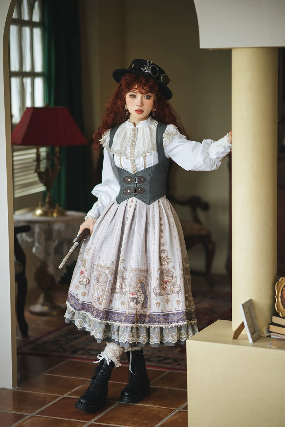 Demon Hunting Notes - Fishbone Gothic Lolita Skirt - image 14