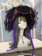 Polar Night Sky - Halloween Gorgeous Gilding Lolita Witch Hat - image 7