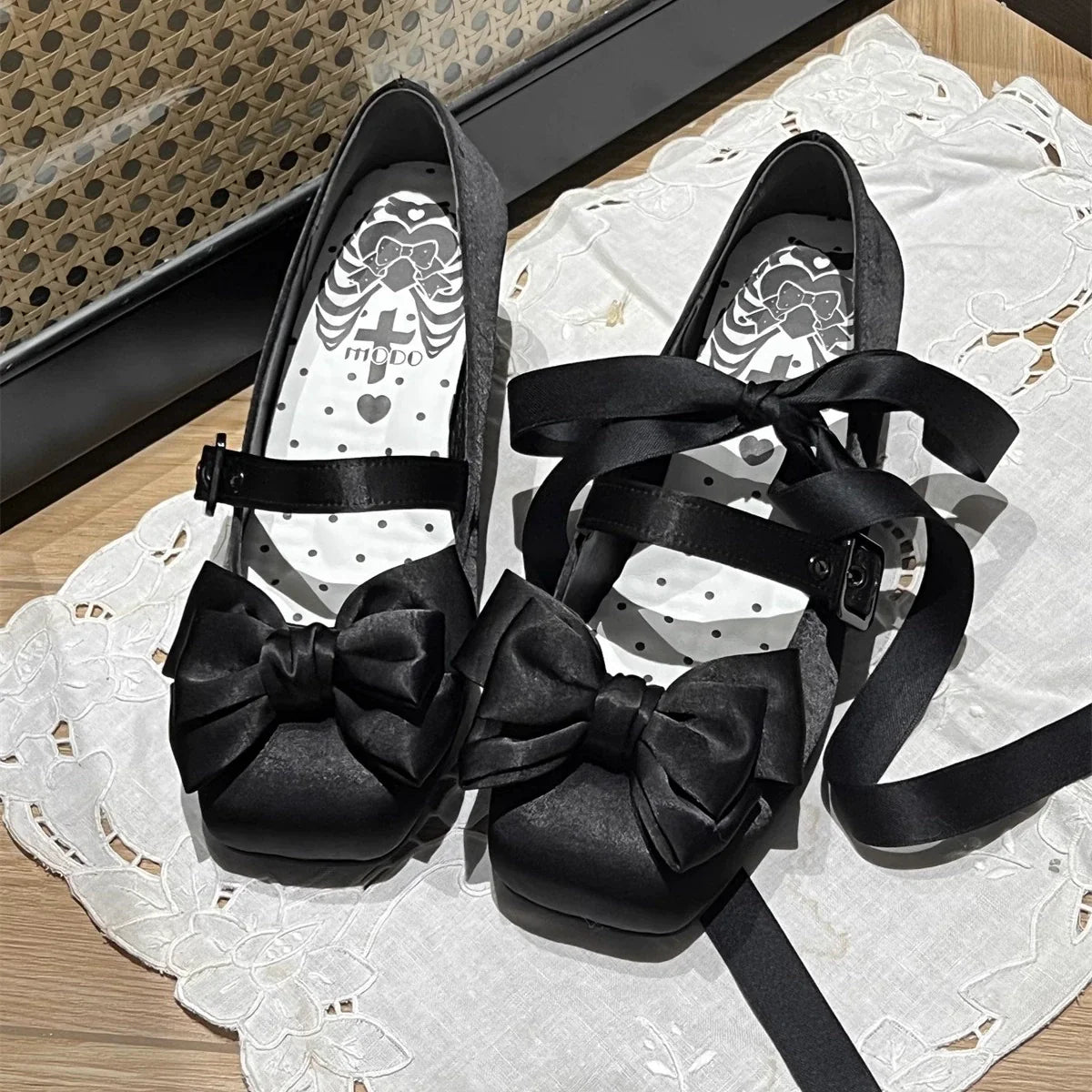 Sisi Elegant Satin Square-Toe Lolita Shoes - image 14