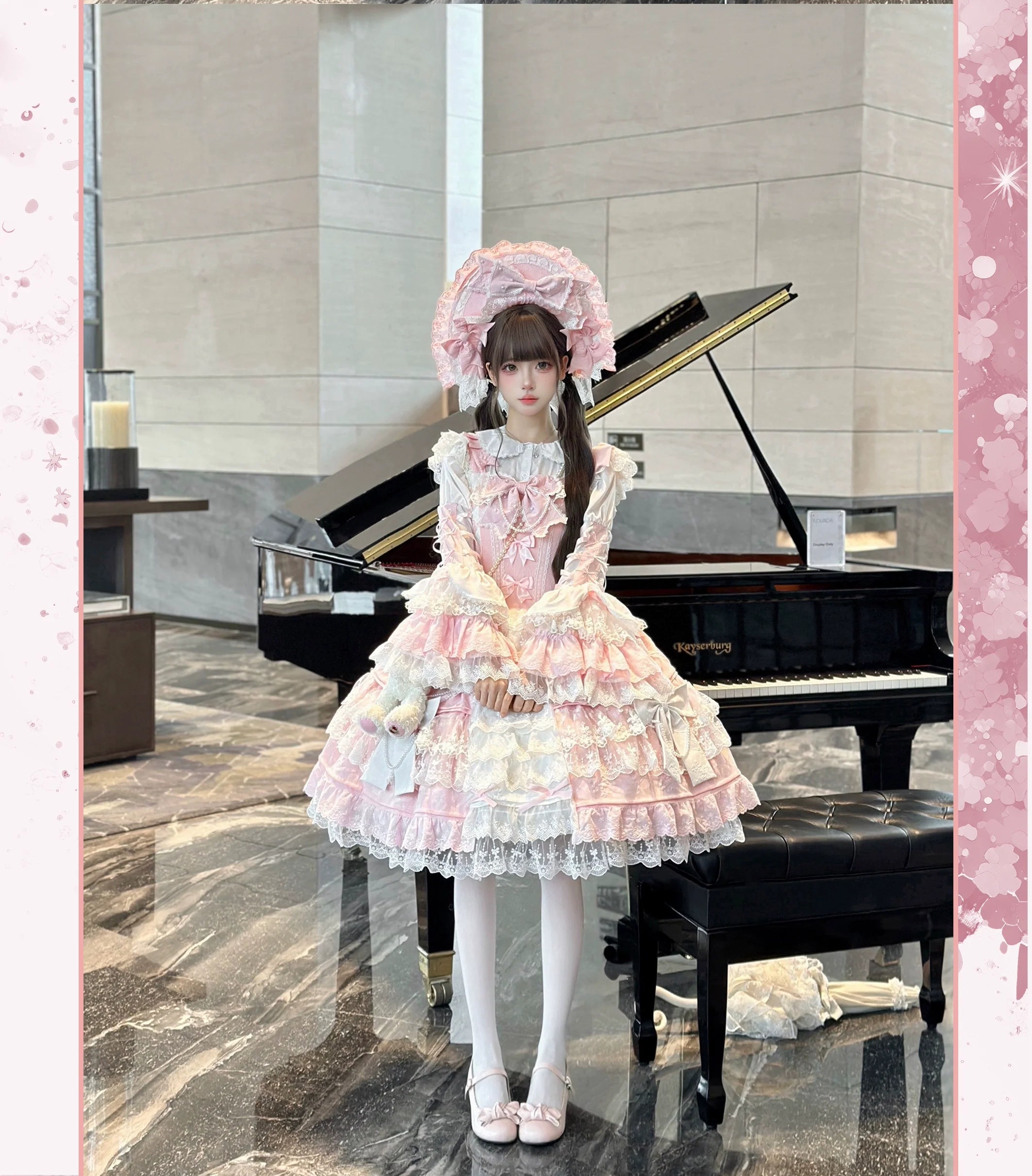 Sakura Love - Gorgeous Doll-like Lolita Dress Suit, Tiered Skirt - image 11