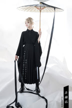 Pomegranate Note - Black Pleated Ouji Skirt - image 8