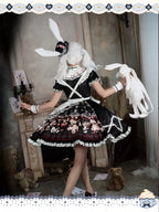 Alice - Kawaii Lolita OP Dress, Rabbit & Playing Card Motifs - image 9