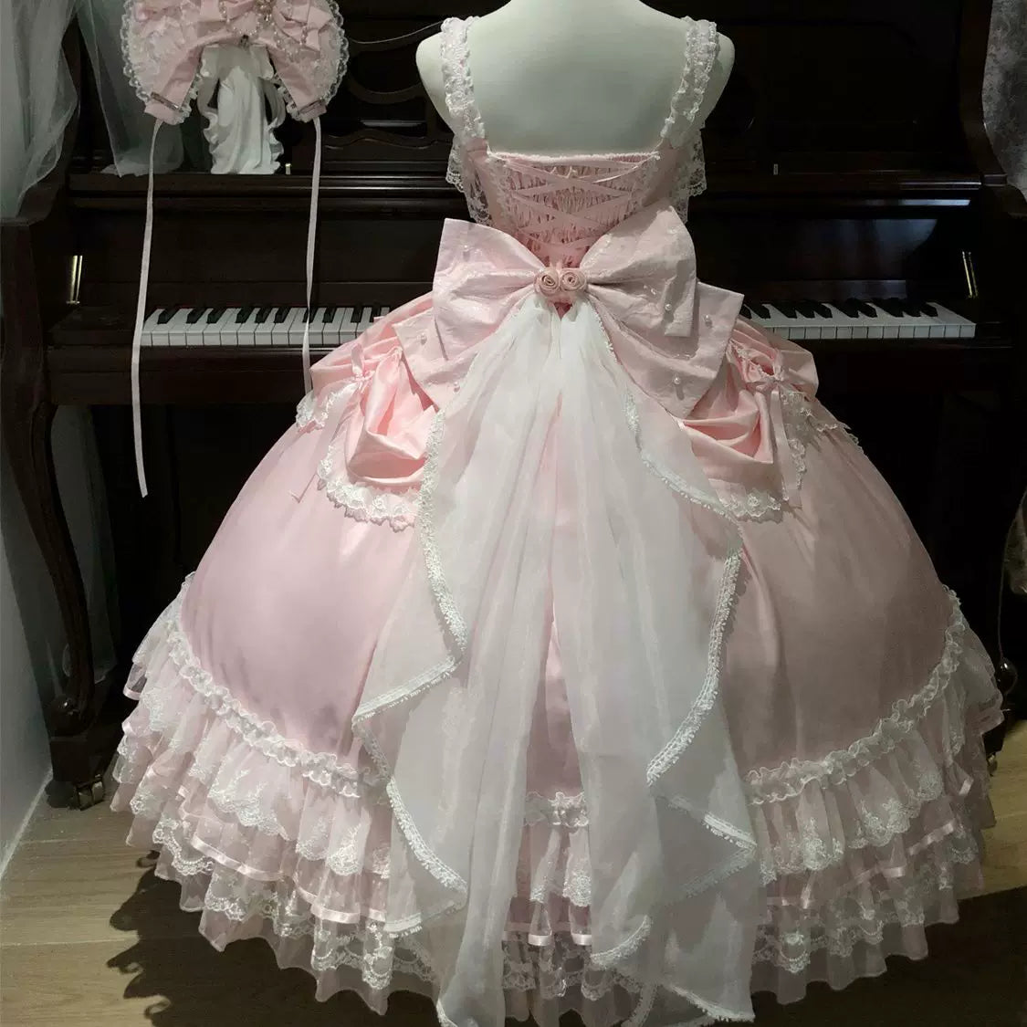 Drapery Poem - Sweet Wedding Lolita JSK Dress, Long Tiered Skirt - image 13