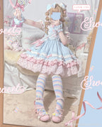 Macaron Lolita Cute Stripe Socks - image 15