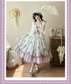 Blueberry Summer - Classic Lolita JSK Dress with Large Hem and Cotton Lining - image 8