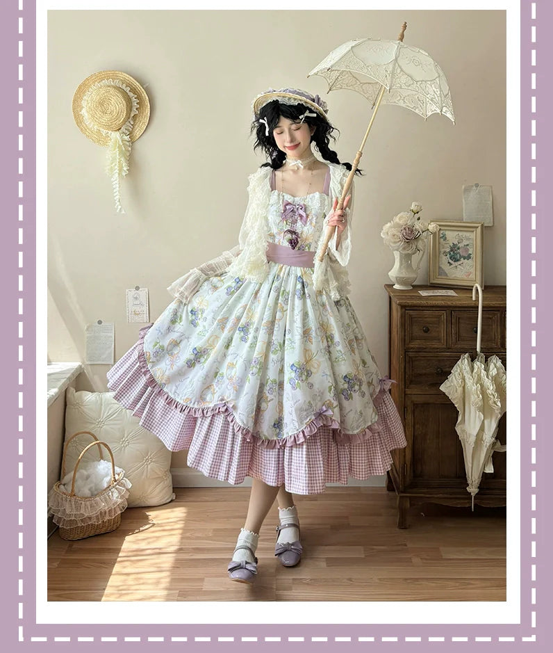 Blueberry Summer - Classic Lolita JSK Dress with Large Hem and Cotton Lining - image 8