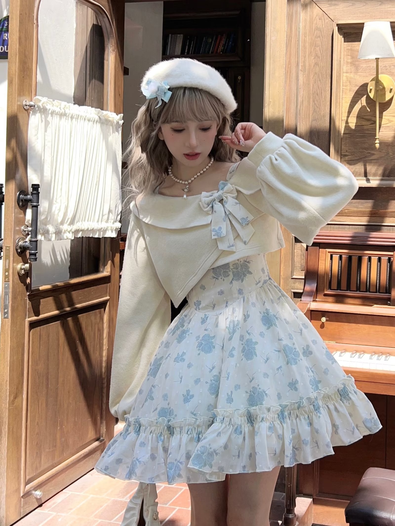 Twilight Rose - Sweet Lolita Dress Sweater and JSK - image 27
