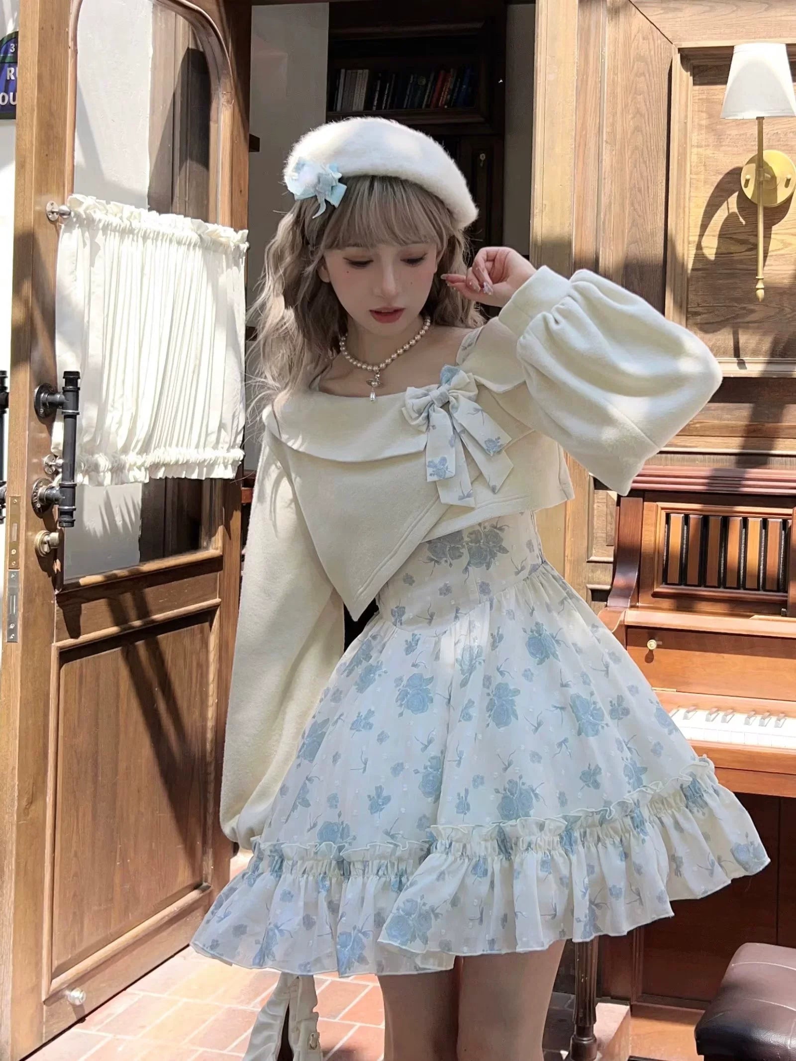Twilight Rose - Sweet Lolita Dress Sweater and JSK - image 18