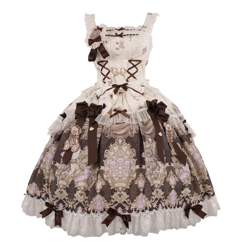 Sweet Ode Bear Printed Lolita JSK and Accessories Series - image 12