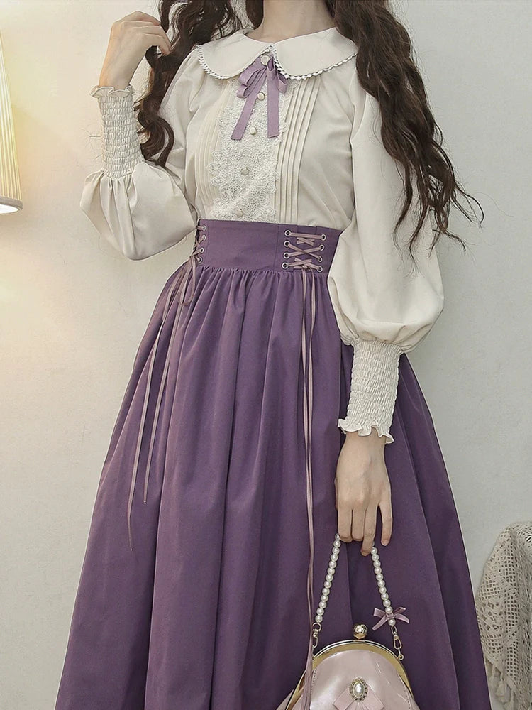 Countess's Autumn Travel - Vintage Lolita Shirt and Skirt - image 18